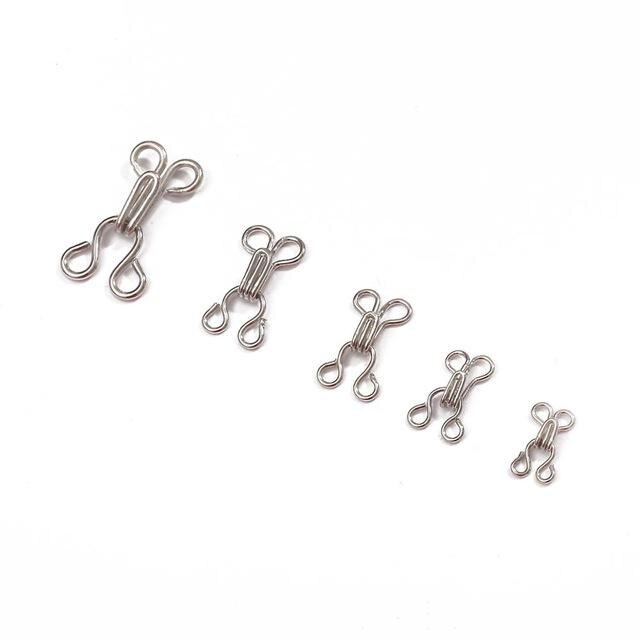 Silver/Black 24pcs Sewing Hooks and Eyes Closure Eye Sewing Closure for Bra Fur Coat Jacket Garment Sewing Accessories: 12x22mm / Silver