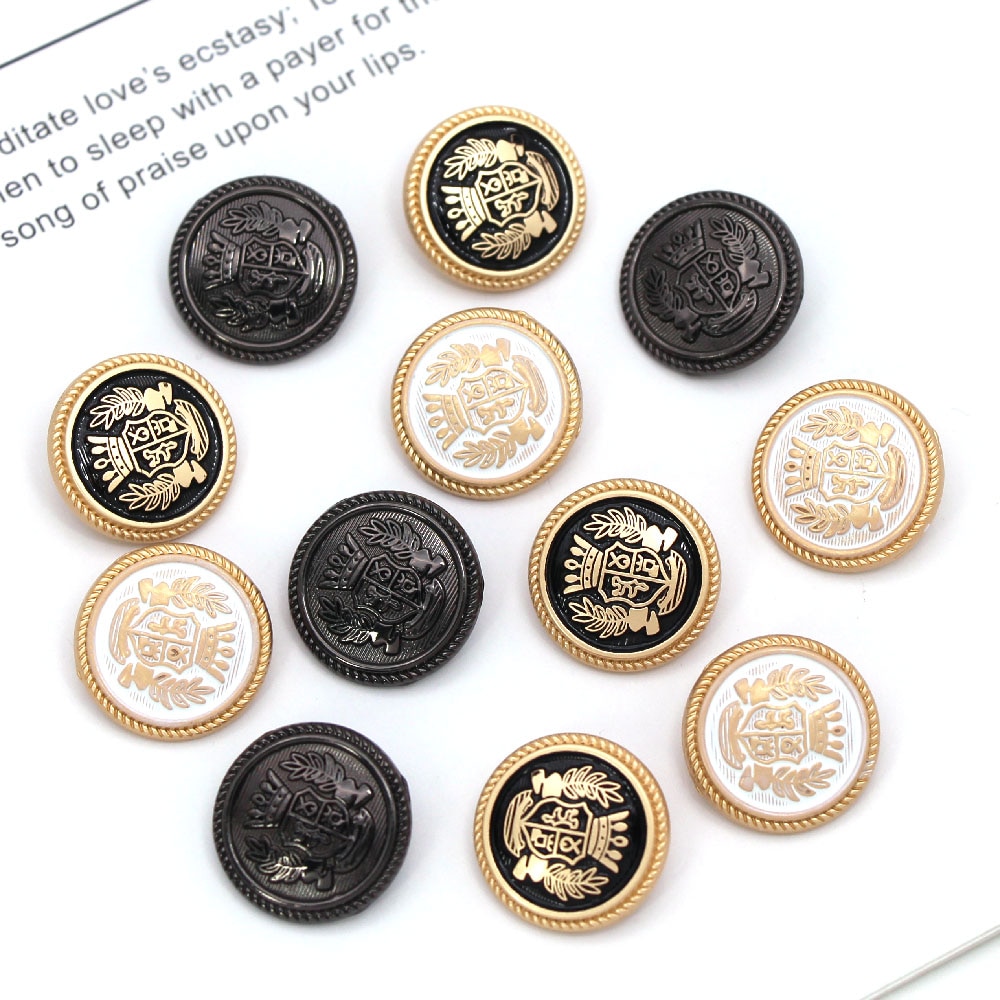 5 stuks metalen knoop ronde decoratieve knopen voor kleding diy jas blazer trui naai accessoires goud gouden knoop 15/20/25mm
