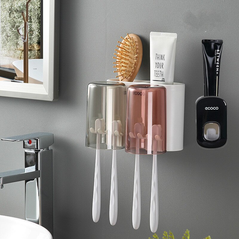 Porte-brosse à dents, support mural de toilette, gobelet de bain de bouche non perforé, ensemble de cylindres dentaires, style: 7