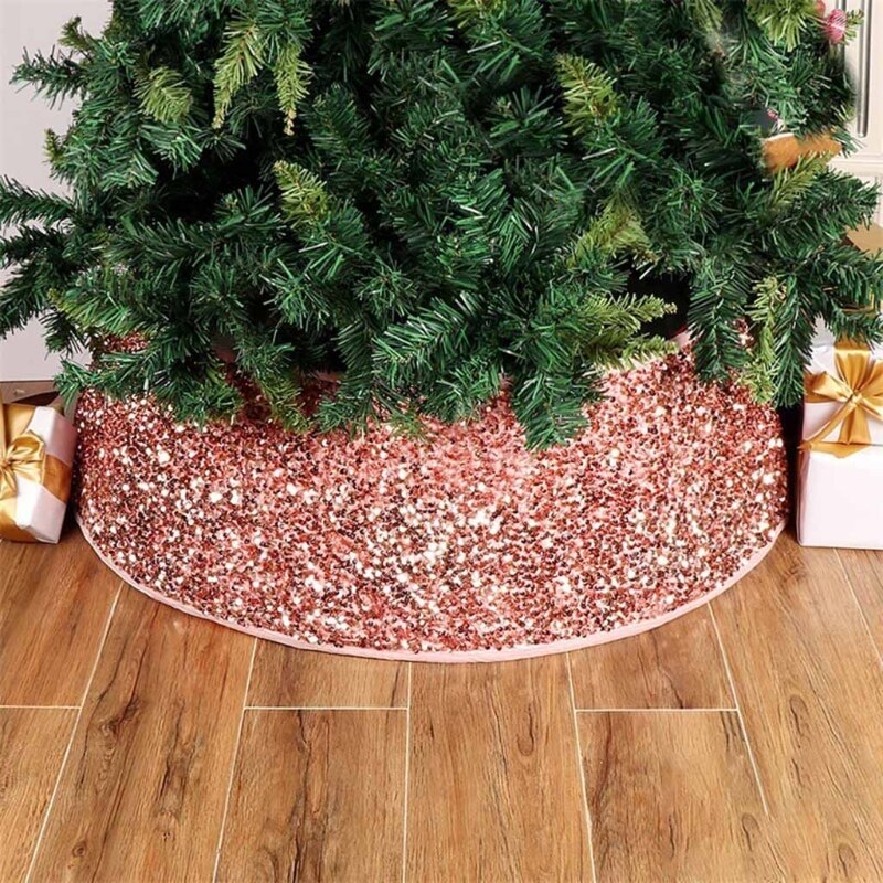 Sequin Christmas Tree Collar 30 Inch Xmas Tree Skirt Ring Bottom Base Cover