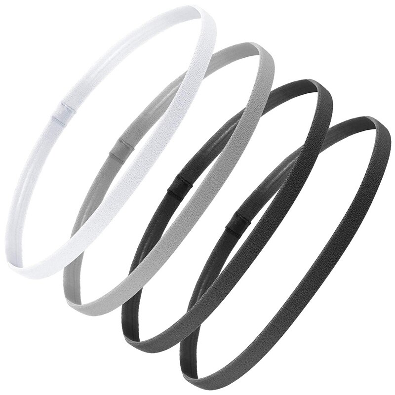 4 Stuks Dikke Non-Slip Elastische Sport Hoofdbanden Haar Hoofdbanden, Oefening Haar En Zweetbandjes Voor Vrouwen En Mannen: A