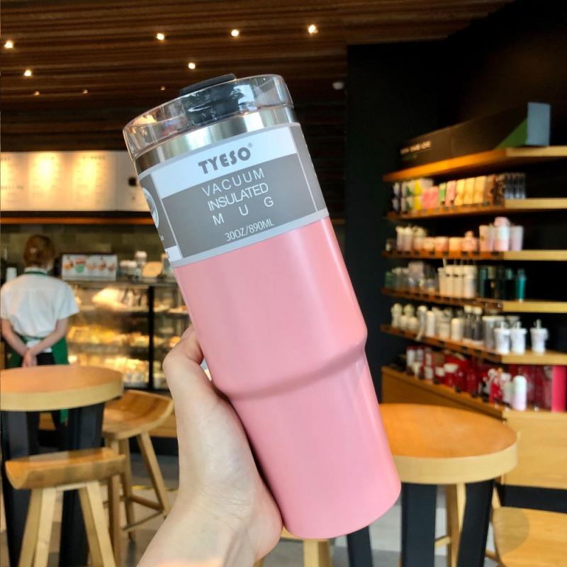 600/900ML Coffee Mug Thermos Tumbler Water Cup Stainless Steel Cups Vacuum Flask Thermos Bottle Thermal Cup Garrafa Termica Cup: B 890ML