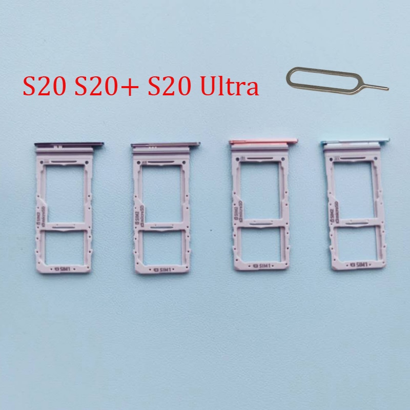 SIM Card Tray For Samsung S20 Plus Ultra S20+ Original Phone Micro SD Card Sim Chip Tray Adapter Slot For S20 Ultra