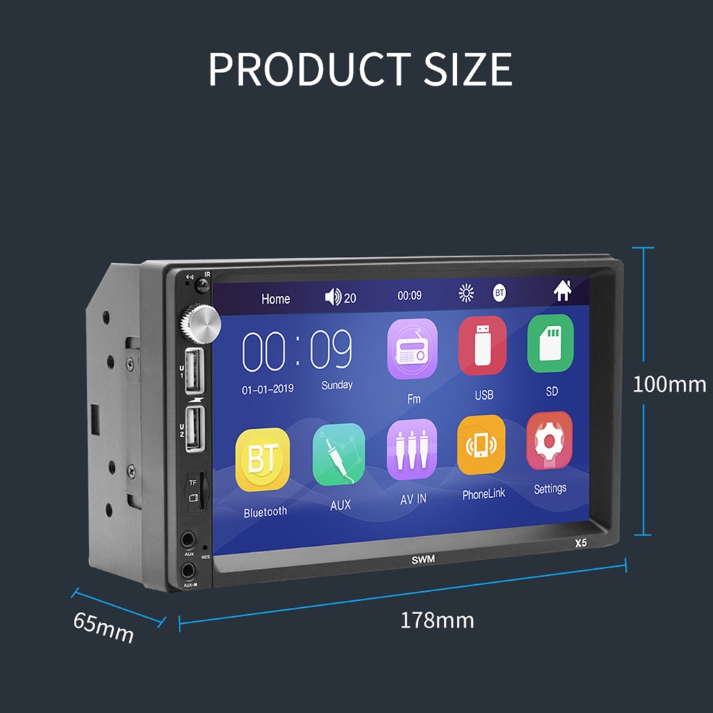 2din Car Radio Android multimedia player Autoradio 2 Din 7'' Touch screen GPS WIFI Bluetooth FM auto audio player stereo