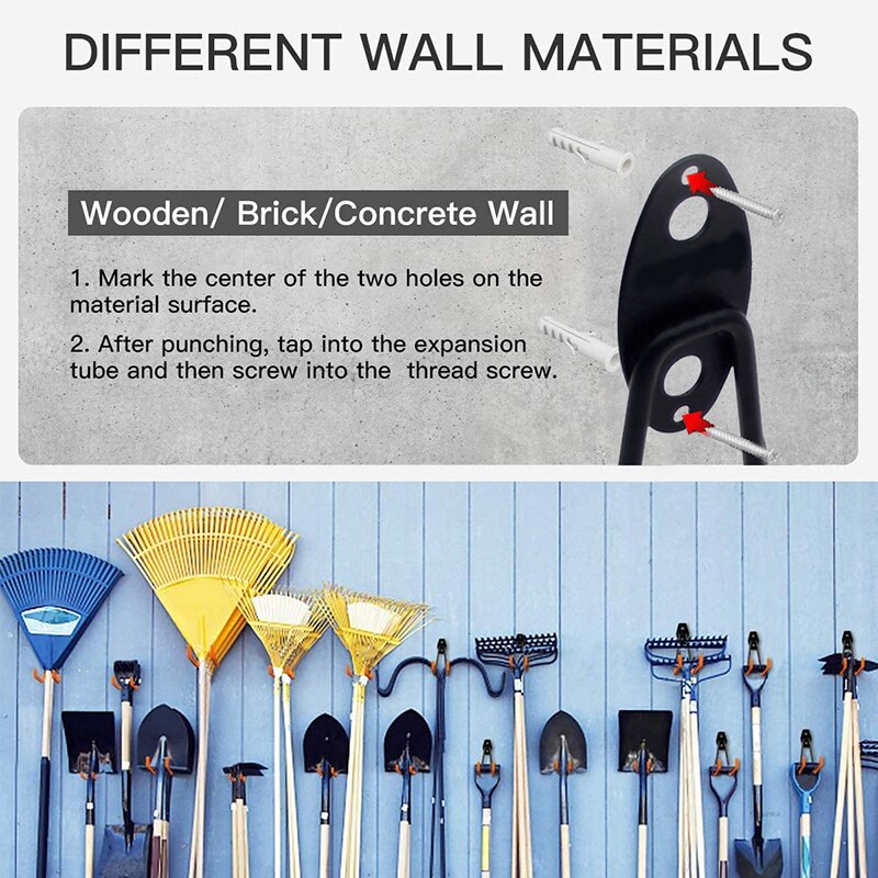 Wall Mount Garage Bike Hanger Hook Heavy Duty Metal Hooks For Hanging Tools Organizer Hooks Warehouse Storage Tool