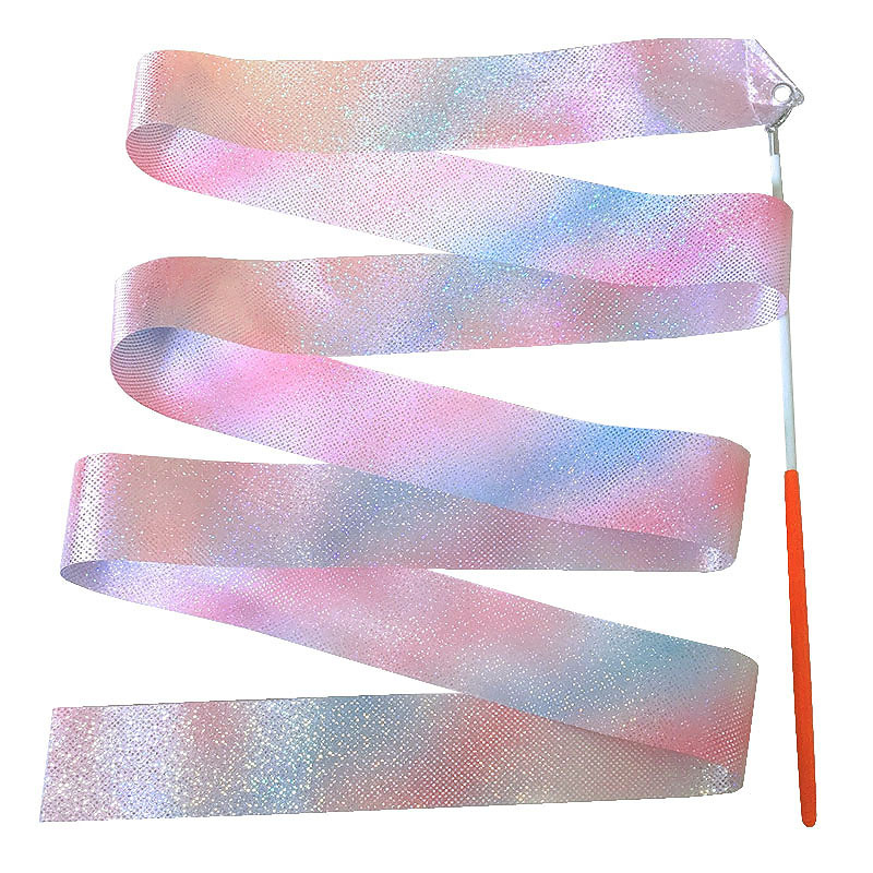2M/4M/6M Dans Linten Knipperende Ster Lint Kunst Gymnastiek Ballet Streamer Twirling Stok Kid adulte Sport Training Accessoire