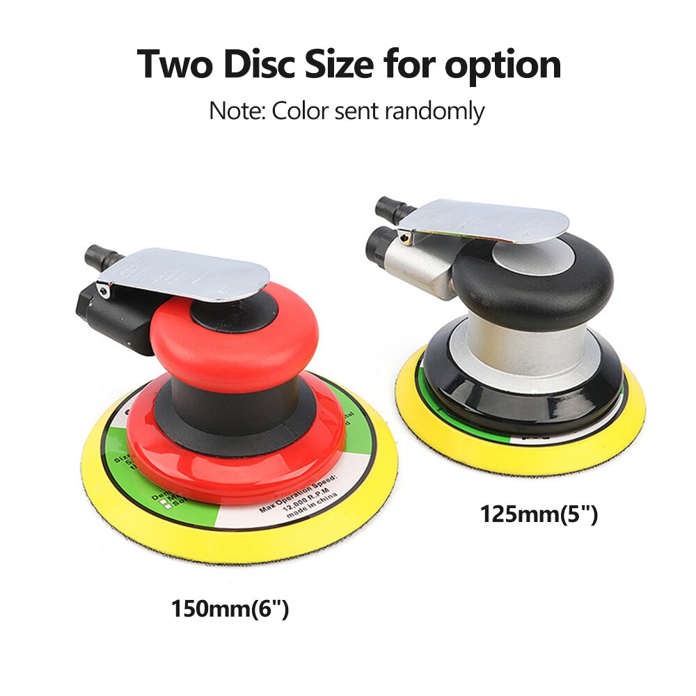 KKmoon Sander 6'' Pneumatic Sander Polishing Machine Air Sander Air Palm Orbital Sander Grinder Palm Sander Sanding Machine Tool