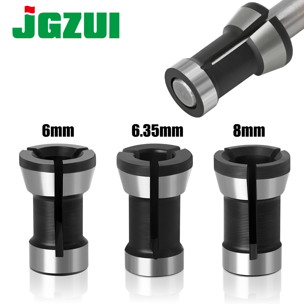 1pc 3PCS Set collets 6.35mm 8mm 6mm collet chuck Engraving Trimming machine Electric Router Milling Cutter Accessories