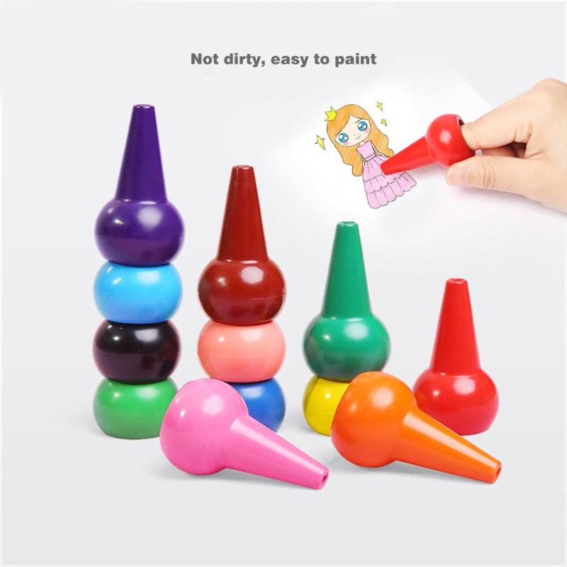 12pcs Niet giftig Kinderen Veiligheid Kleur Kleurpotloden Baby 3D Vinger Art Leveringen Krijt Set voor Kinderen Baby 'S