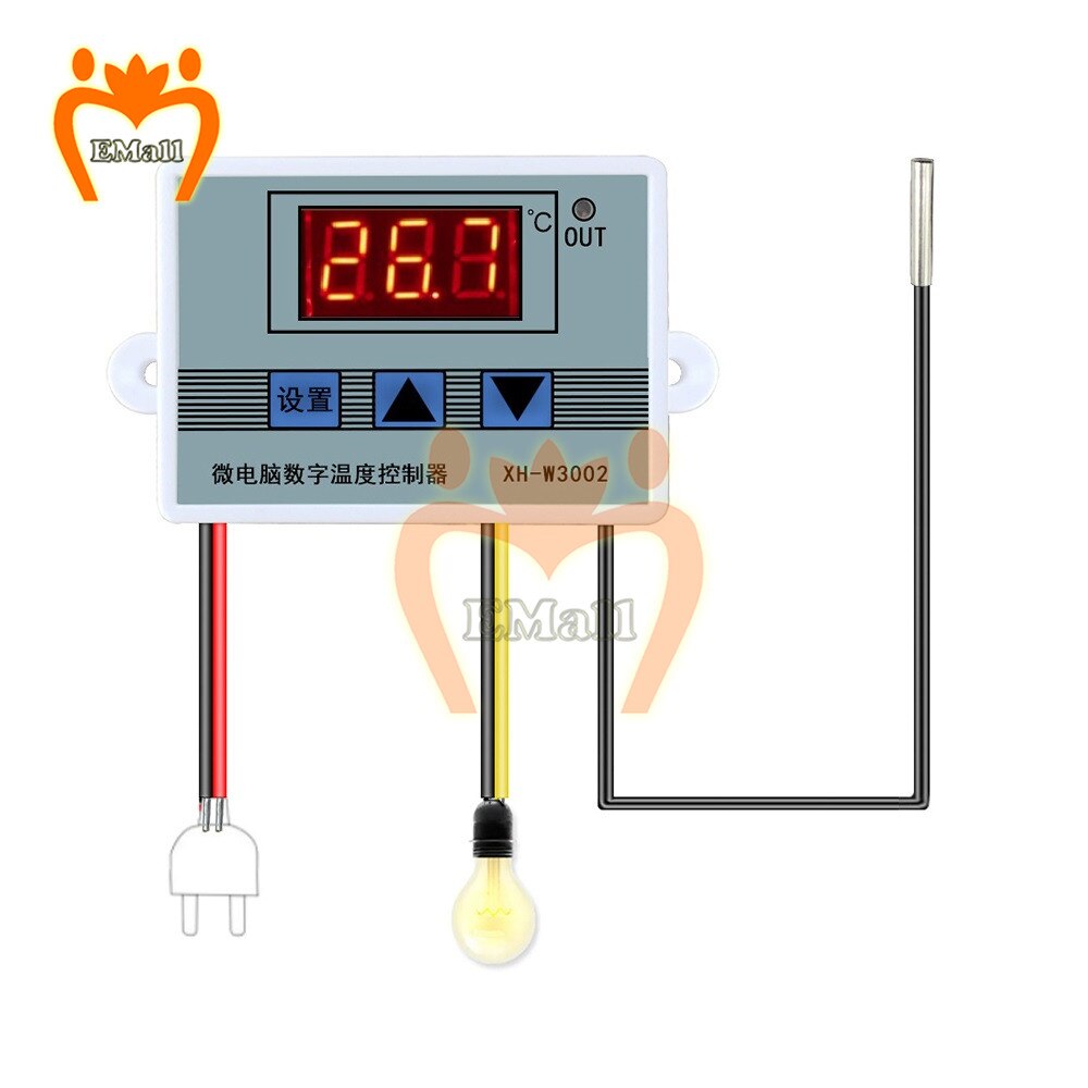 XH-W3002 W3002 Ac 110V-220V Dc 24V Dc 12V Led Digitale Thermoregulator Thermostaat Temperatuur Controller schakelaar Meter