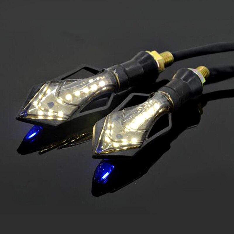 Universal- Beleuchtung LED Blinker Motorrad Hinten Licht Rolle Indikatoren Motorrad Accesorios Moto Glühbirne Blau Grün: Weiß