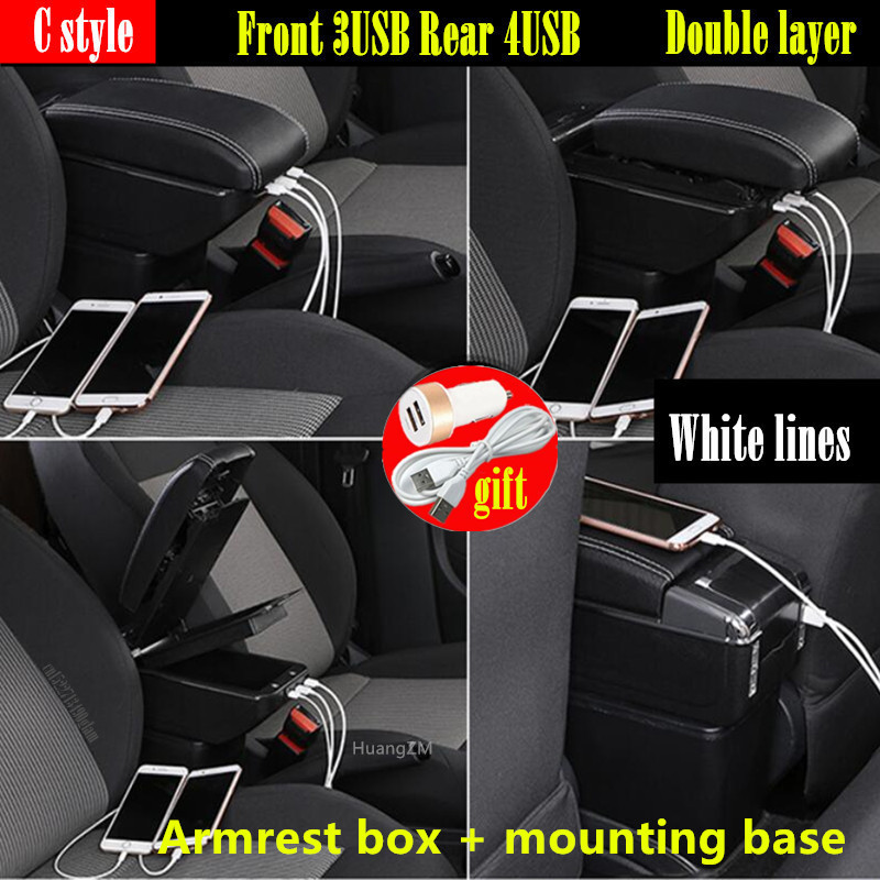 Auto Armsteun Voor Nissan Versa Armsteun Doos Almera Centrale Winkel Inhoud Opbergdoos Interieur Met Usb Interface