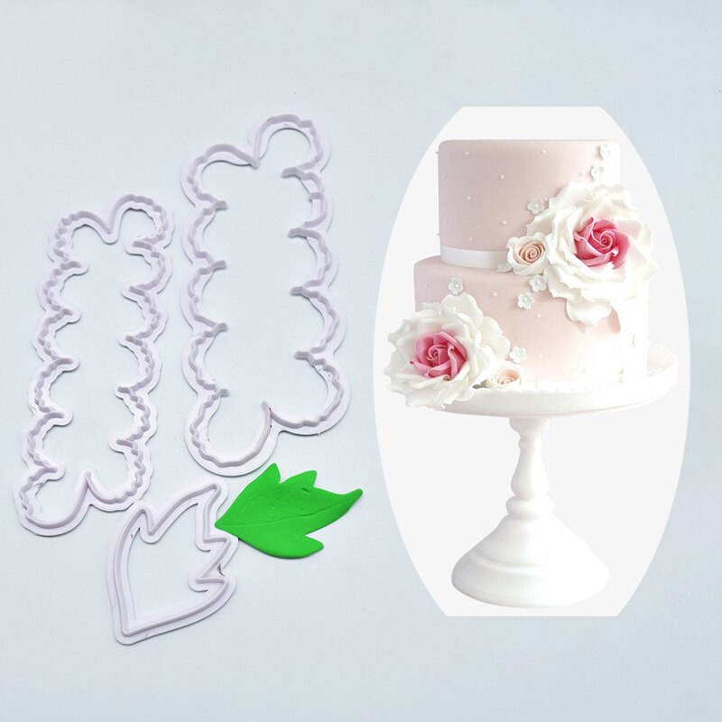 3 Stks/set 3D Rose Petal Flower Shaped Cutter Maker Elegante Cakevorm Fondant Cake Decorating Mould Sugar Craft Mould Diy gereedschap