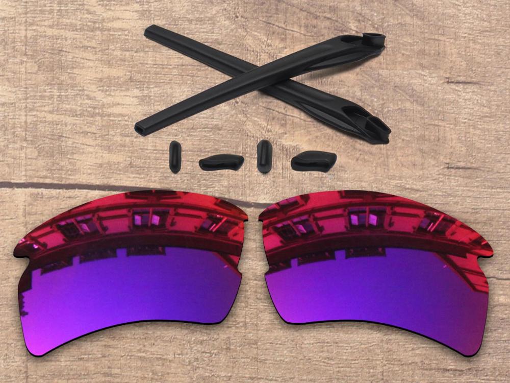 Vonxyz 20 + opções de cores polarizadas lentes de substituição & nariz almofadas orelha meias de borracha kit para-oakley flak 2.0 xl oo9188 quadro: Midnight Mirror