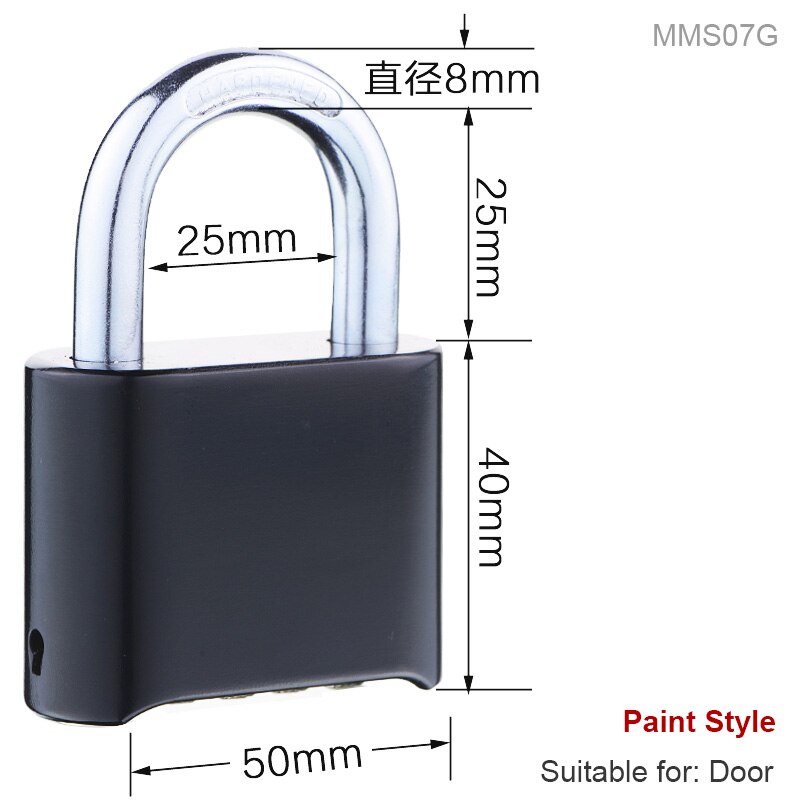 Outdoor Lock No Key 4 Digit Combination Coded Padlock, Waterproof Rustproof Brass Big Size Copper for Fence Warehouse Door Locks: MMS07G