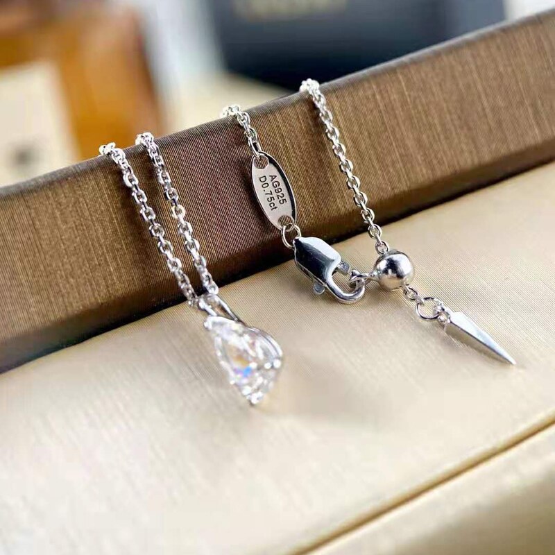 Oevas 100% 925 Sterling Zilver 0.75 Carat Water Hoge Carbon Diamanten Hanger Ketting Voor Vrouwen Sparkling Party Fijne Sieraden