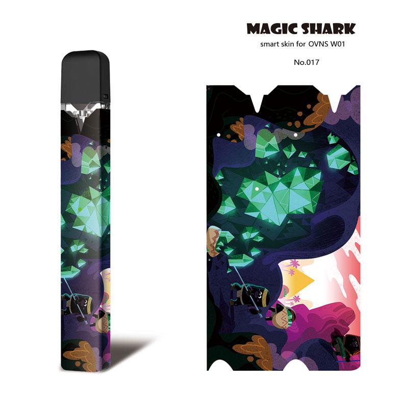 Magic Shark Monsters Cat Fish Dog Pirate Skull Stereo PVC Ultra Thin Film Cover Pod Case Sticker For OVNS W01: 017