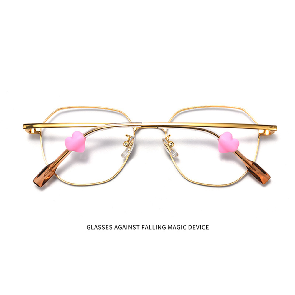 Soporte antideslizante de silicona con forma de corazón para gafas, accesorio elástico para patillas, con gancho para la oreja y espejo