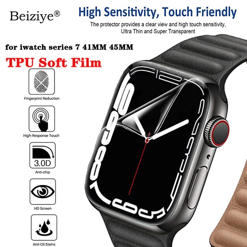 TPU Soft Film for Apple Watch series 7 Smart watch Screen Protector Film Not Tempered Glass For Apple Watch series 7 41MM 45MM