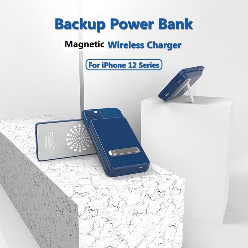 Magnetic charger for iphone 12pro Max mini ultra-thin magnetic wireless charging capacity 5000mah battery