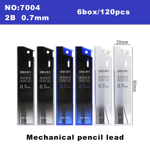 Deli Metal Mechanical Pencil 0.5 0.7mm Lead 2B Drawing Writing Activity Pencils For Artist School And Office Stationeries: 7004-2B-0.7mm