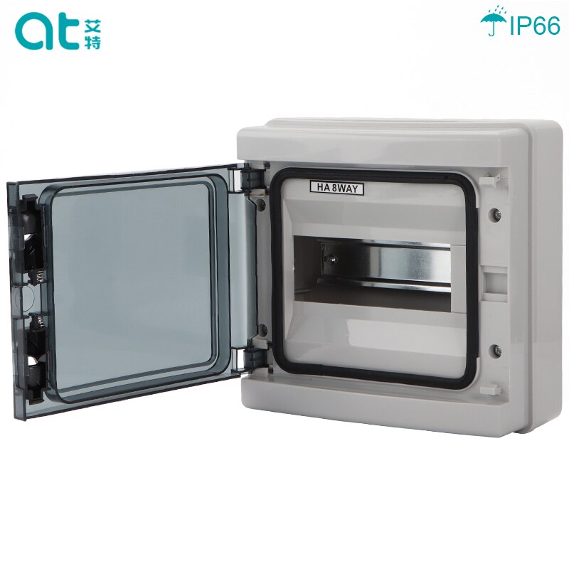 IP65 8 Ways Horizontal Door Electrical ABS Plastic Waterproof Power Distribution Box Switch Box surface Mounted Indoor Outdoor
