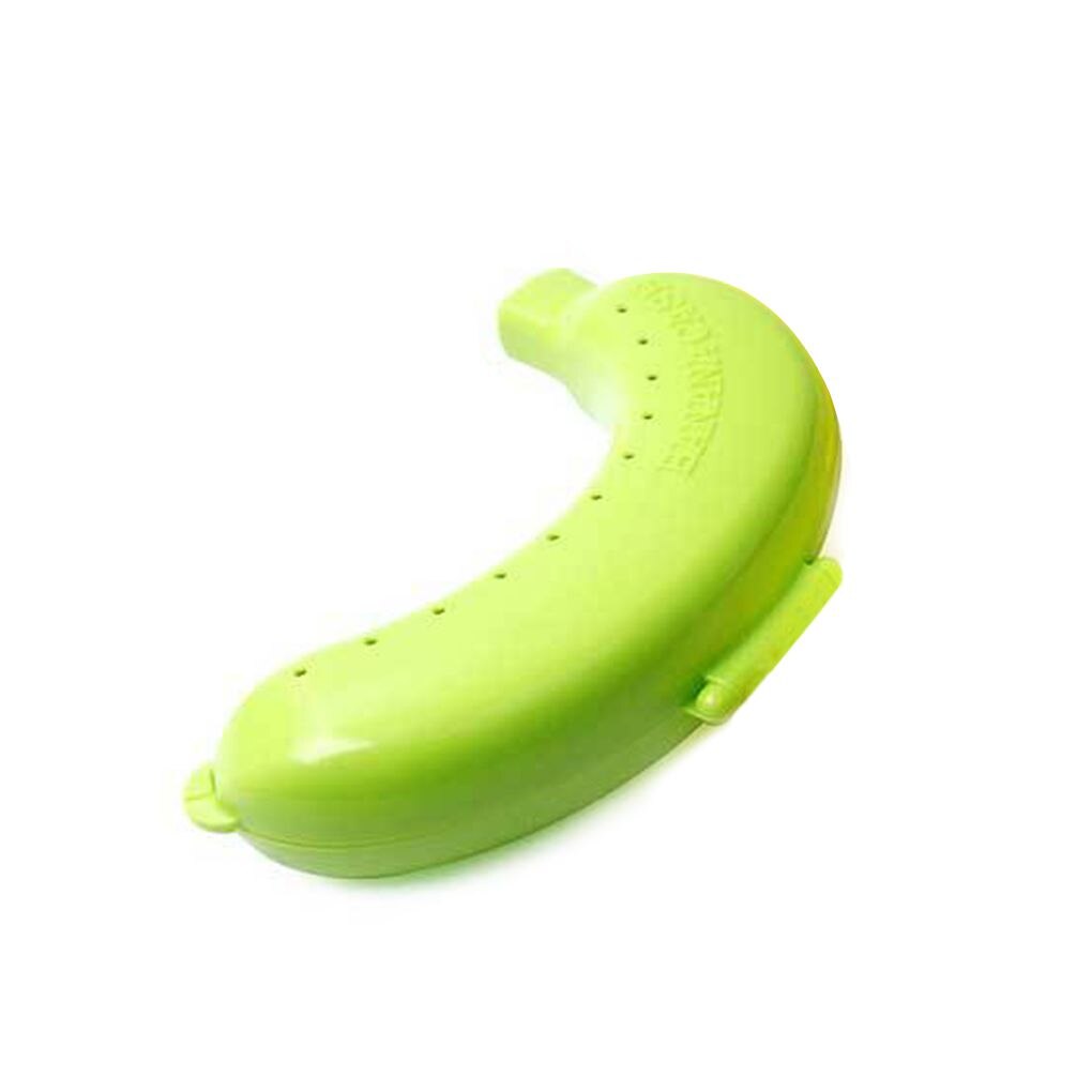1pc søde bananbeskyttelsestaske beholder tur udendørs frokost frugtopbevaringsboksholder banan bærbare rejseopbevaringskasser: Grøn