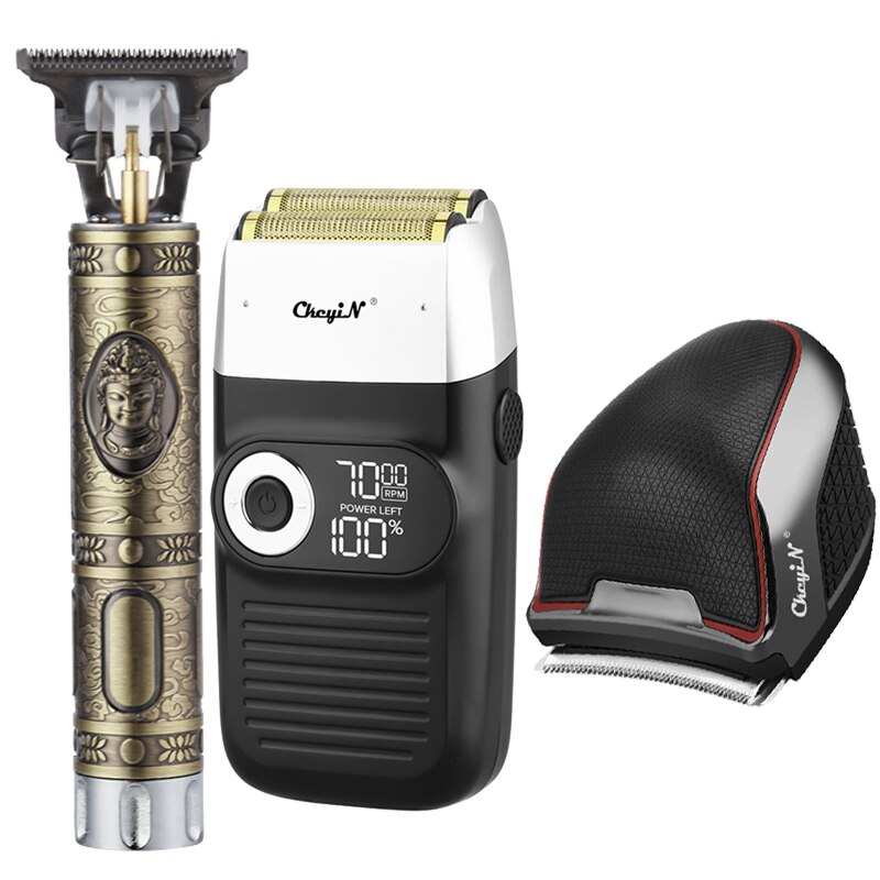 Professionele Tondeuse Voor Mannen Elektrische Tondeuse Draadloze Bakkebaarden Cutter Baard Scheermes Oplaadbare Scheren Machine