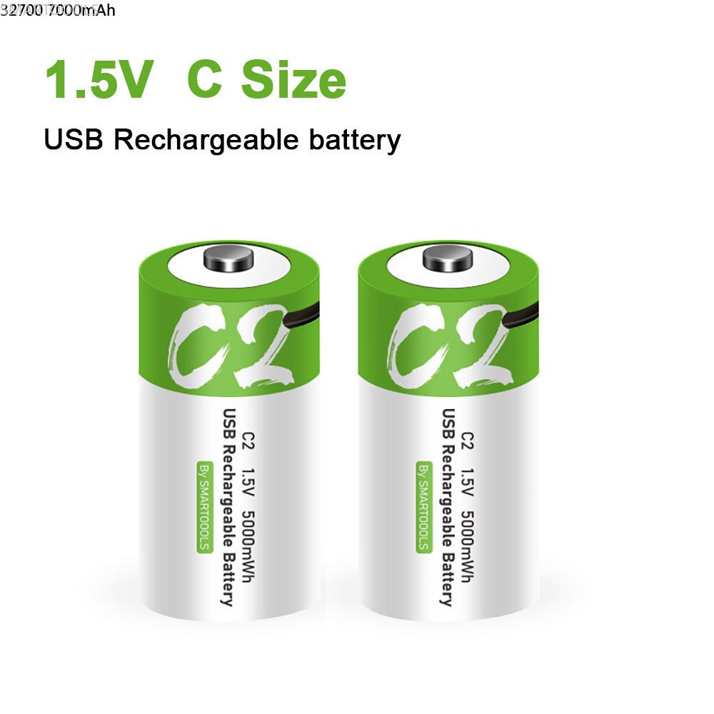 C Size 1.5V 5000mWh Rechargeable Battery Universal Micro USB Charging Batteries Charged Lipo Lithium Polymer Battery