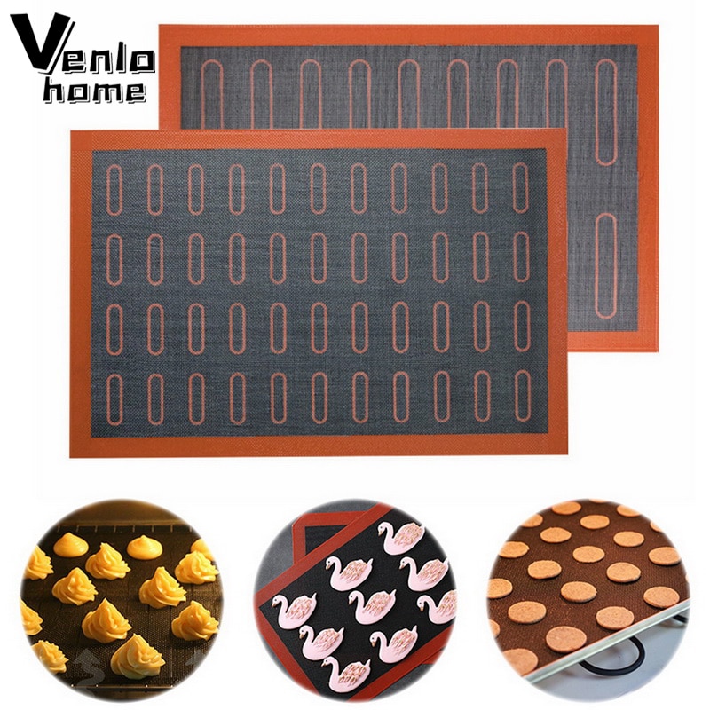 Lámina de horno resistente al calor, estera de repostería de silicona perforada antiadherente para hornear galletas, pan, galletas, hojaldre, Eclair