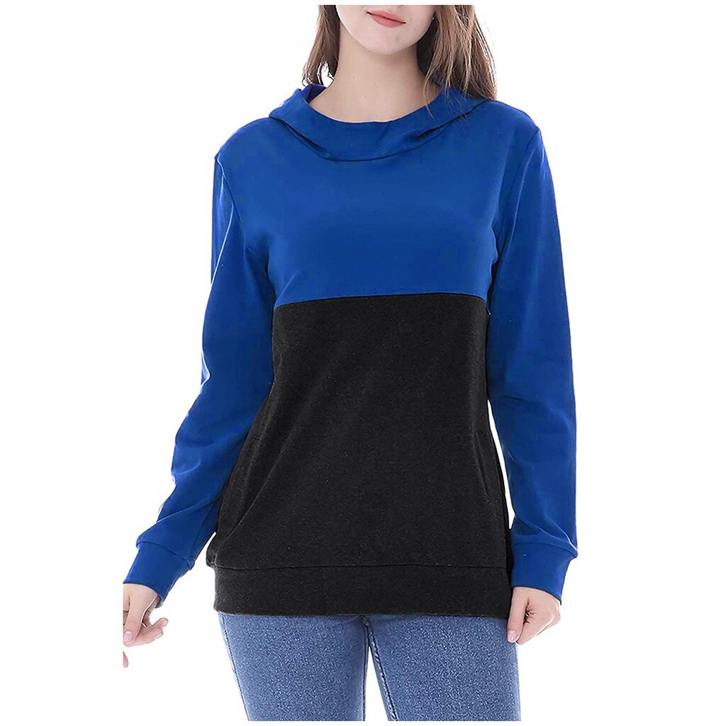 Nursing Sweatshirt Hoodie Women Long Sleeve Breastfeeding Shirt Winter for Feeding Maternity Pregnancy Clothes Plus Size: Blue / L