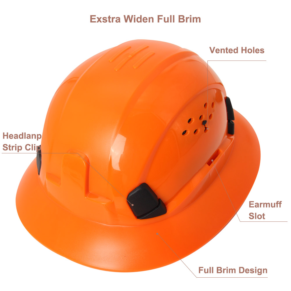 Full Brim Safety Helmet with Goggles Reflective Stickers Construction Hard Hat Protective Working Riding Climbing Rescue Cap
