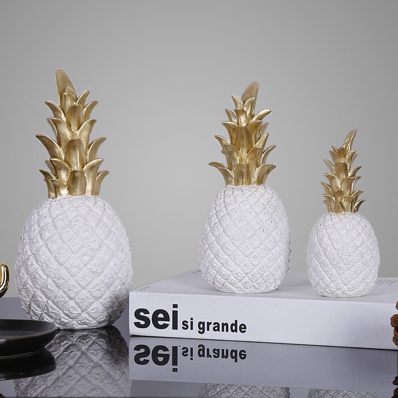 Moderne nordisk moderne hjem dekor gyldne ananas ornamenter vin skap vindu skrivebord rekvisitter rekvisita hjem dekorasjon