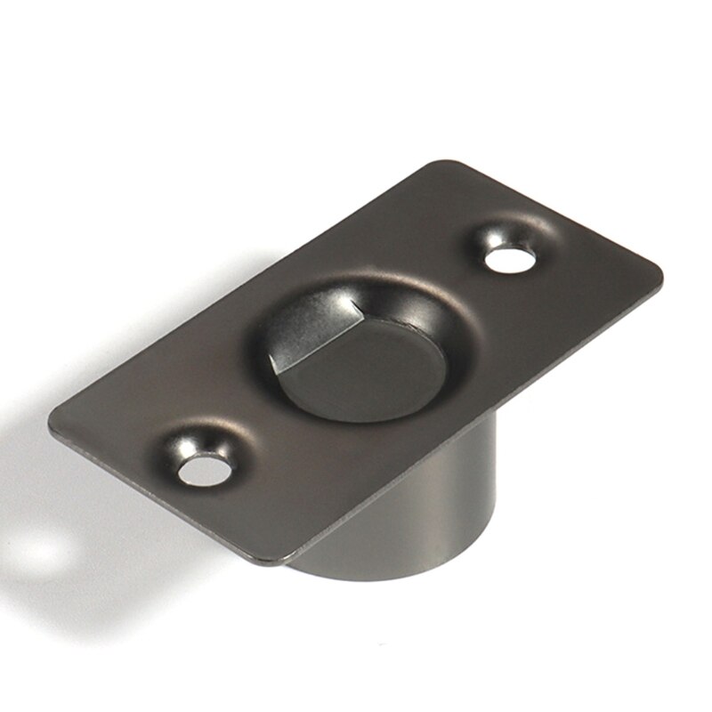 Ultra Thin Invisible Stainless Steel Black Door Stop Magnetic Floor Mount Hidden Automatic Suction Door Stopper Holder