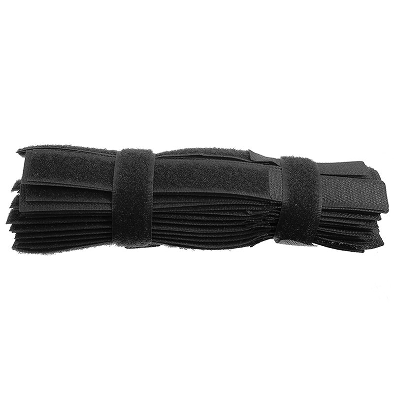 50pcs Reusable Nylon Velcro Wires Cables Cords Loop Ties Fasten Straps For Mic Lines Computer Cable Securing Rope