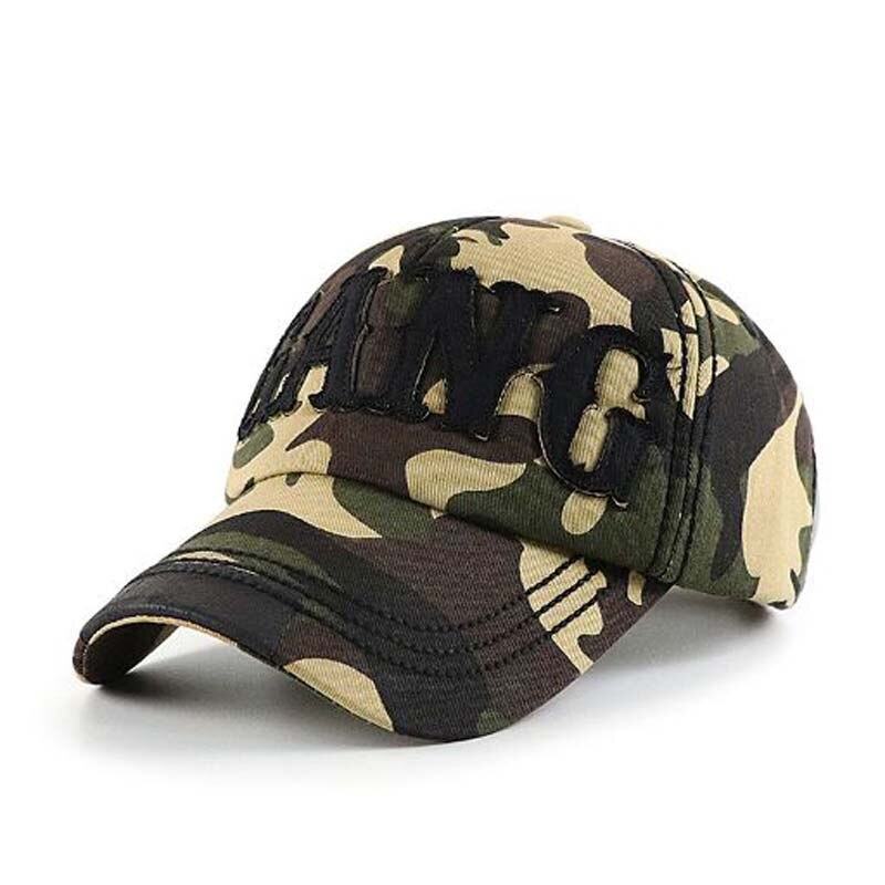 Xeongkvi broderi breve camouflage bjergbestigning baseball cap forår efterår mærke snapback bomuld hatte til mænd: Militærgrøn