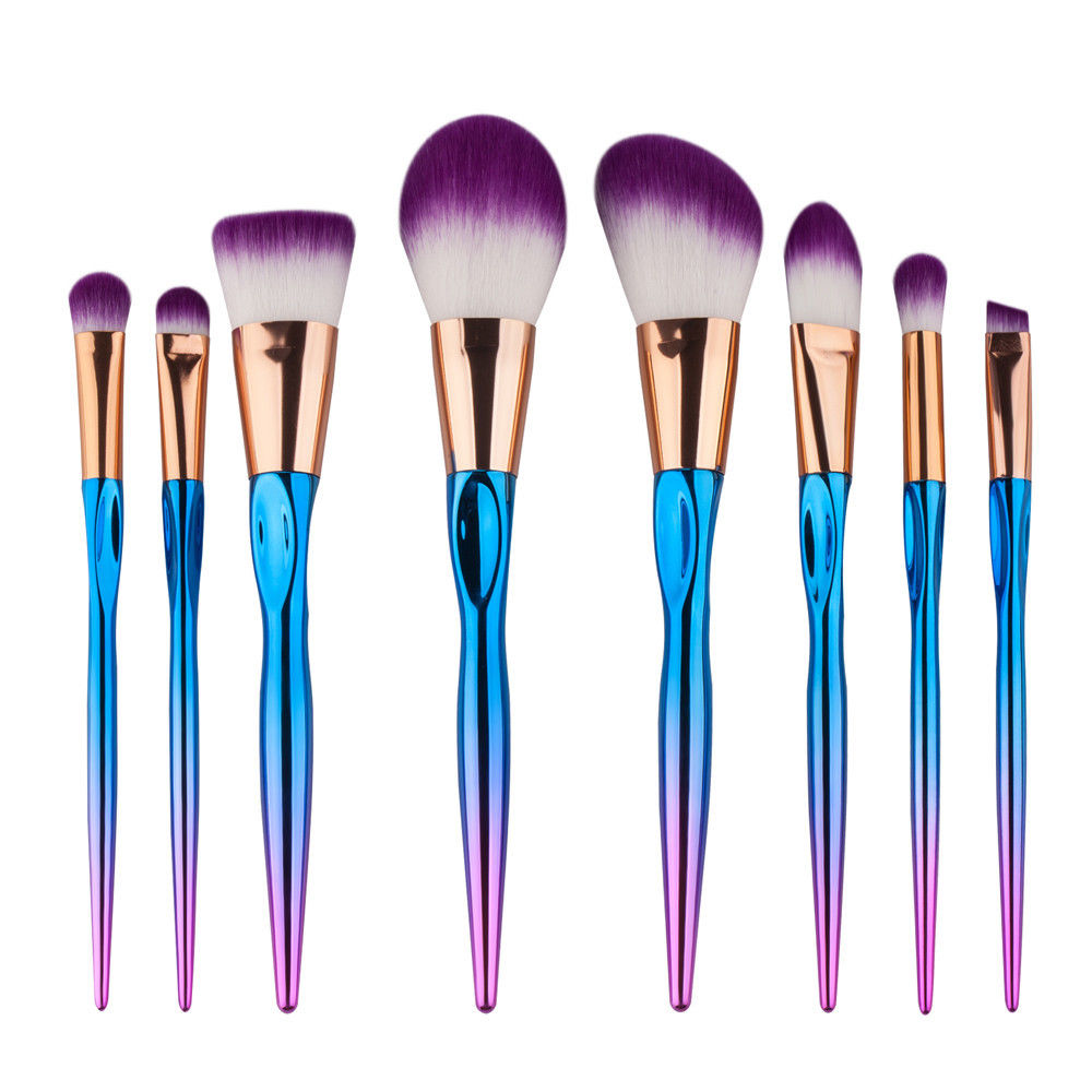 Juego de brochas de maquillaje de Metal GUJHUI Pro 8 Uds. Juego de brochas de maquillaje para maquillaje de maquillaje