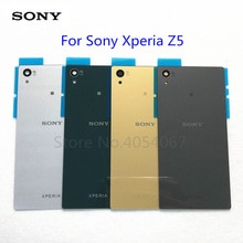 Cubierta trasera de la carcasa de la batería de cristal para Sony Xperia Z5 E6603 E6633 E6653 E6683, piezas de repuesto, cubierta de la puerta trasera