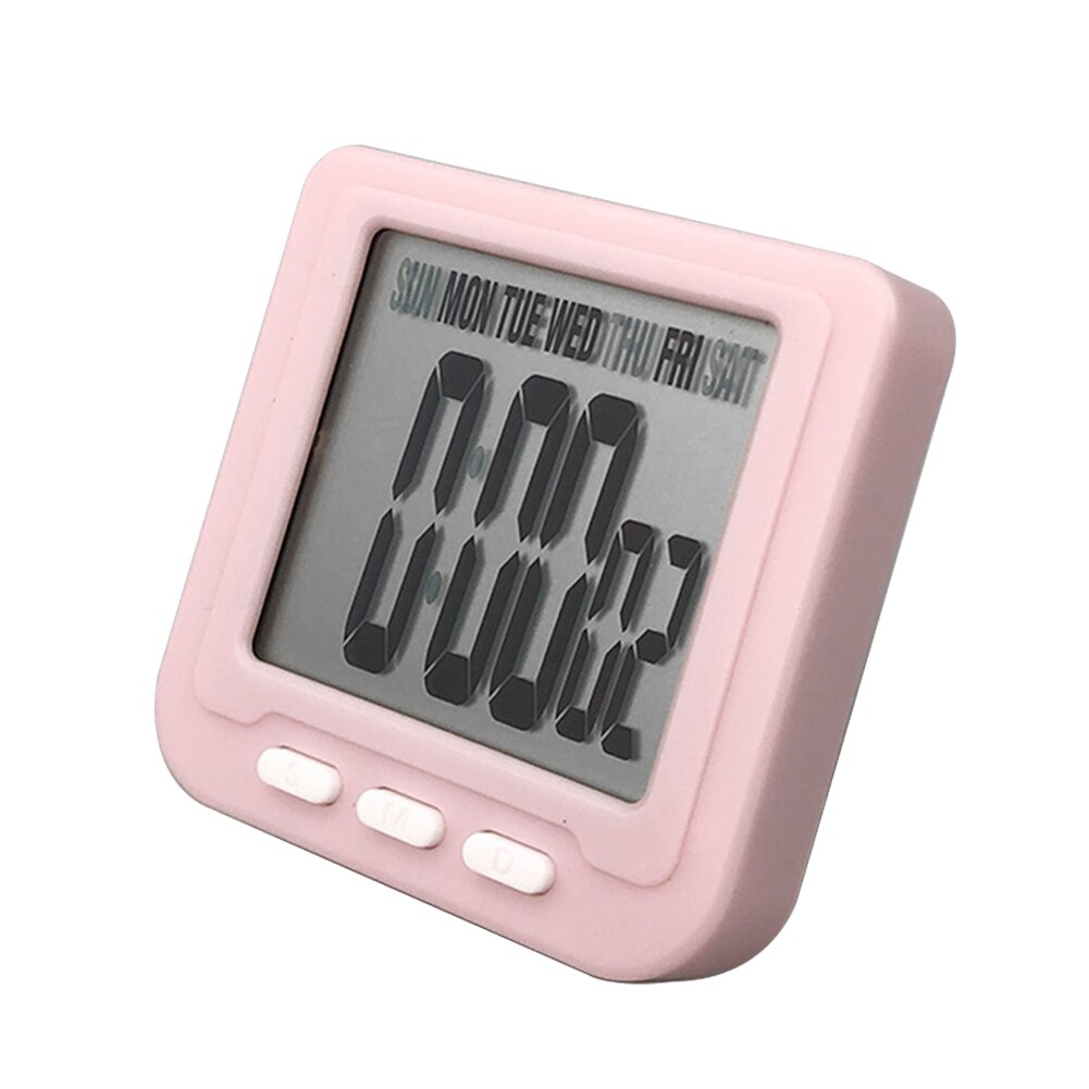 Multifunctional Digital Timer Loud Sound Magnetic Electronic Alarm Clock Kitchen Cooking Baking Sports Games Timer: Pink