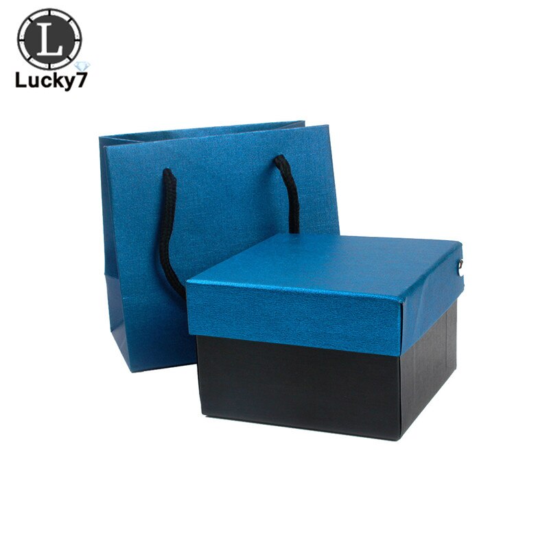 Bow Tie Storage Box Men's Tie Box Black Dress Men's Tie Packaging Box Tie Box For: Blue Box and Bag