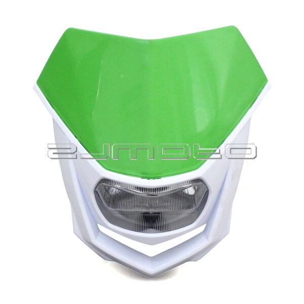 ZJMOTO H4 35W Scheinwerfer Verkleidung Blau Off Road Motorrad Scheinwerfer Enduro Scheinwerfer Streetfighter Für Yamaha YZ YZF WR WRF DT XT: green white