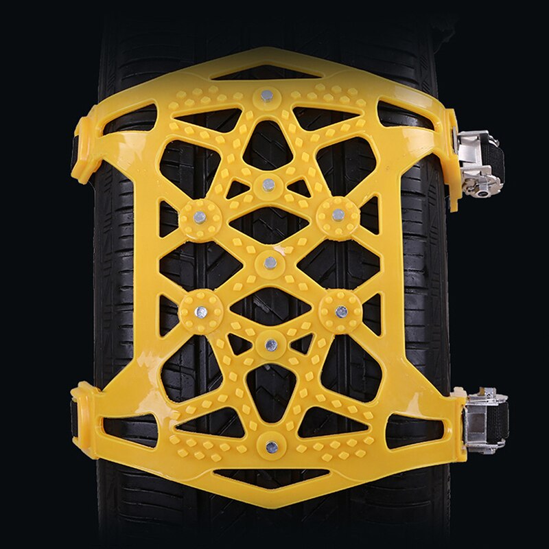 Cadenas de nieve universales para coche, accesorio de seguridad para neumáticos, antideslizante, doble broche, de TPU, 4/1 unidades: 1pc yellow