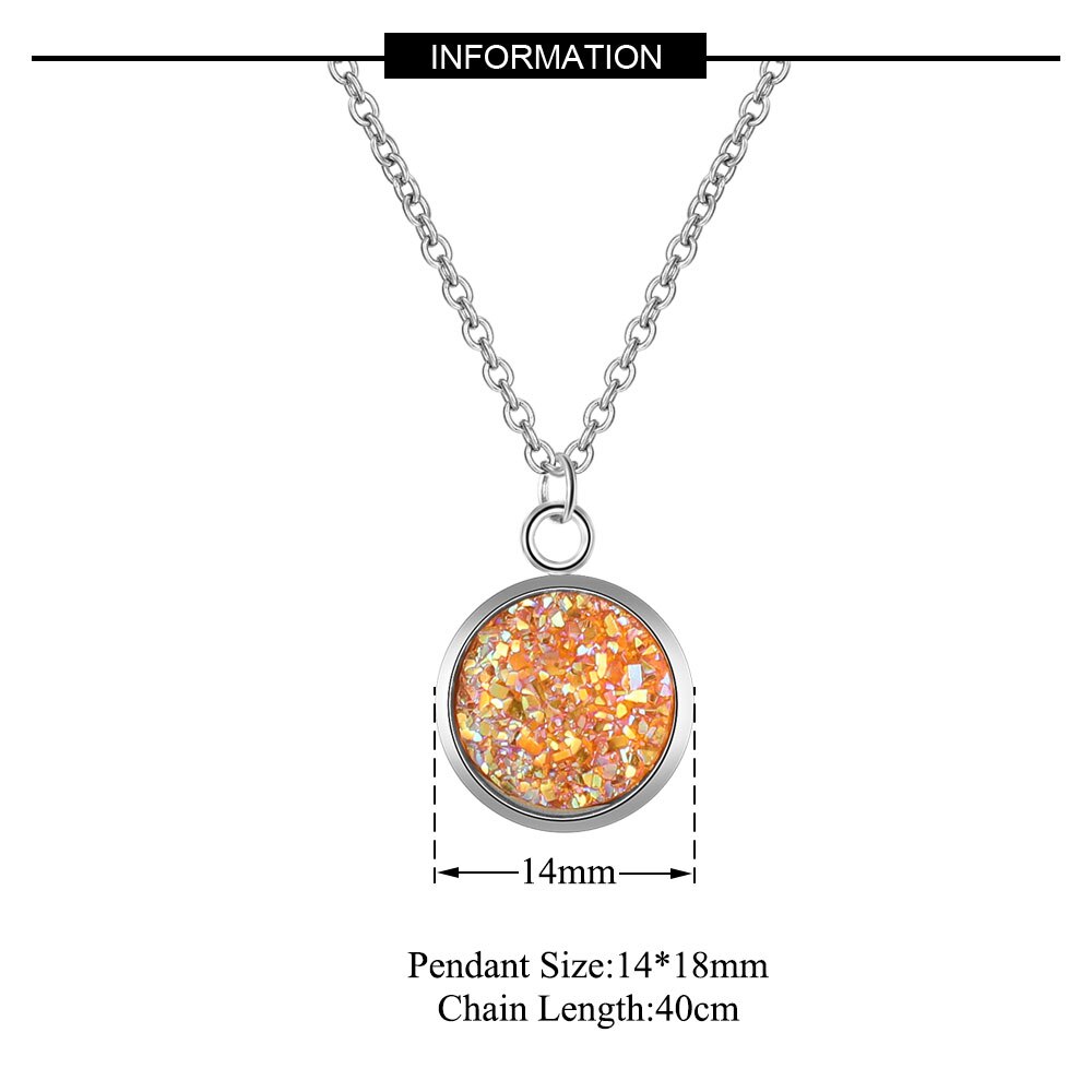 AAAAA 100% Roestvrij Staal Shining Resin Charm Ketting voor Vrouwen Nooit Aantasten Sieraden Ketting