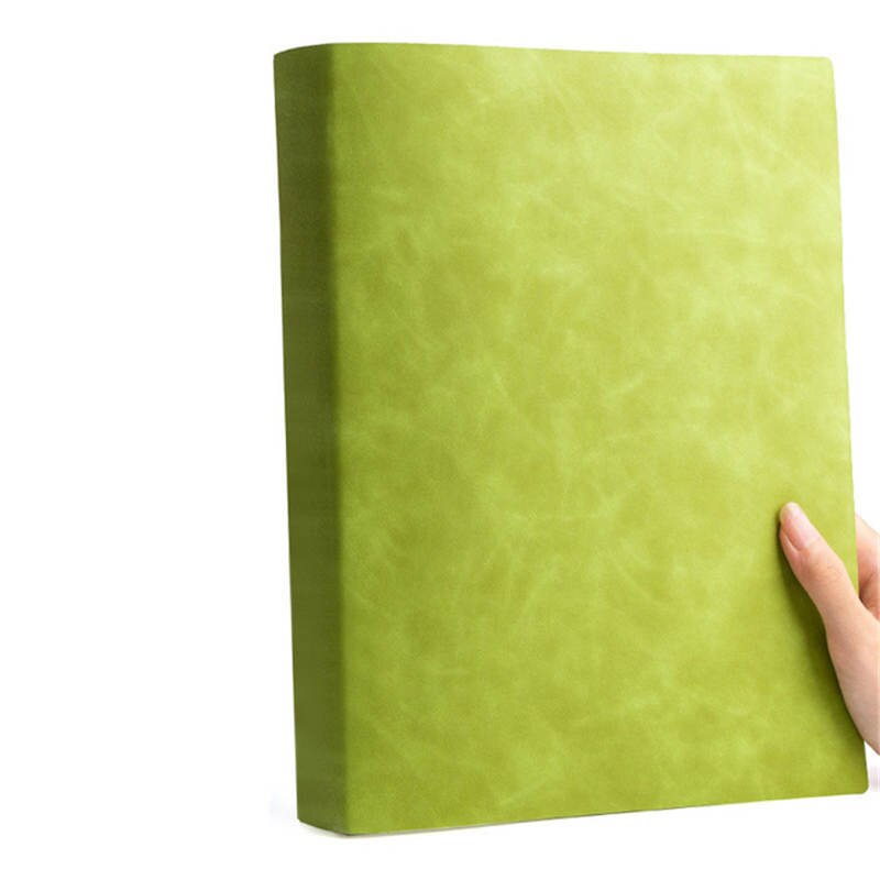 EZONE-Cuaderno de 208 páginas A4, libreta gruesa, cuaderno grande, diario de cuero suave, material escolar y de oficina, papelería: green