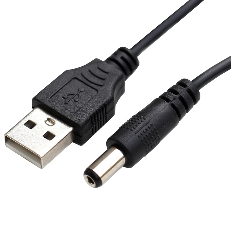 Usb  to 5.5 mm /2.1 mm 5 volt jævnstrømsstik