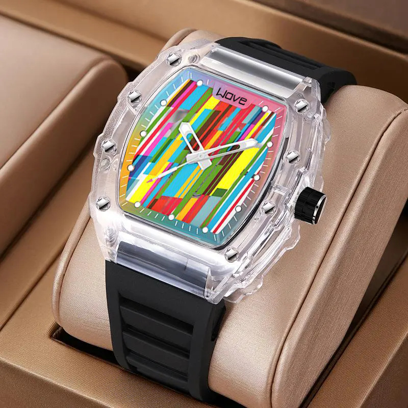 Luxe holle heren quartzhorloge voor heren Automatische horloges Heren mechanisch horloge Lichtgevende kalender Sport Waterdicht: Bronze