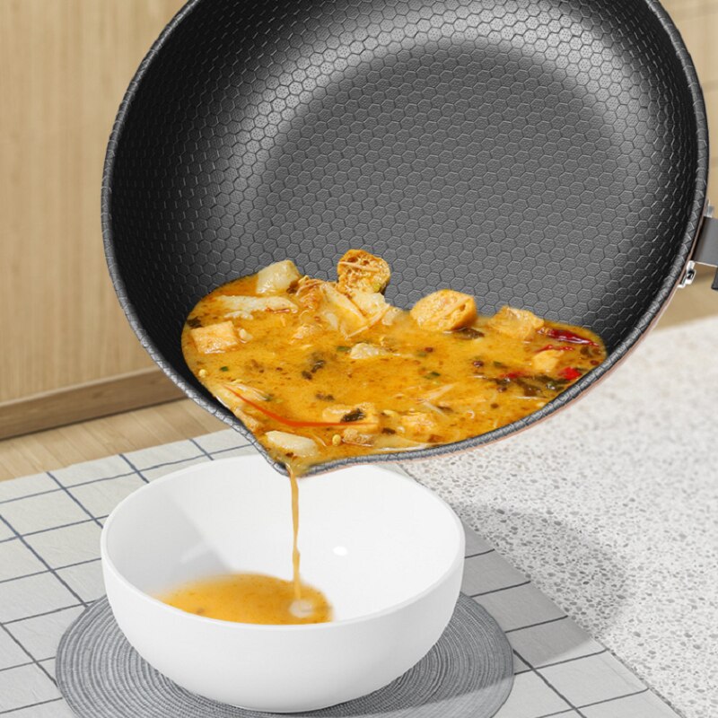 Kitchen Non Stick Cooking Pot Traditional Chinese Wok Stainless Steel Wok Cooking Pan Ollas De Cocina Chinese Cookware