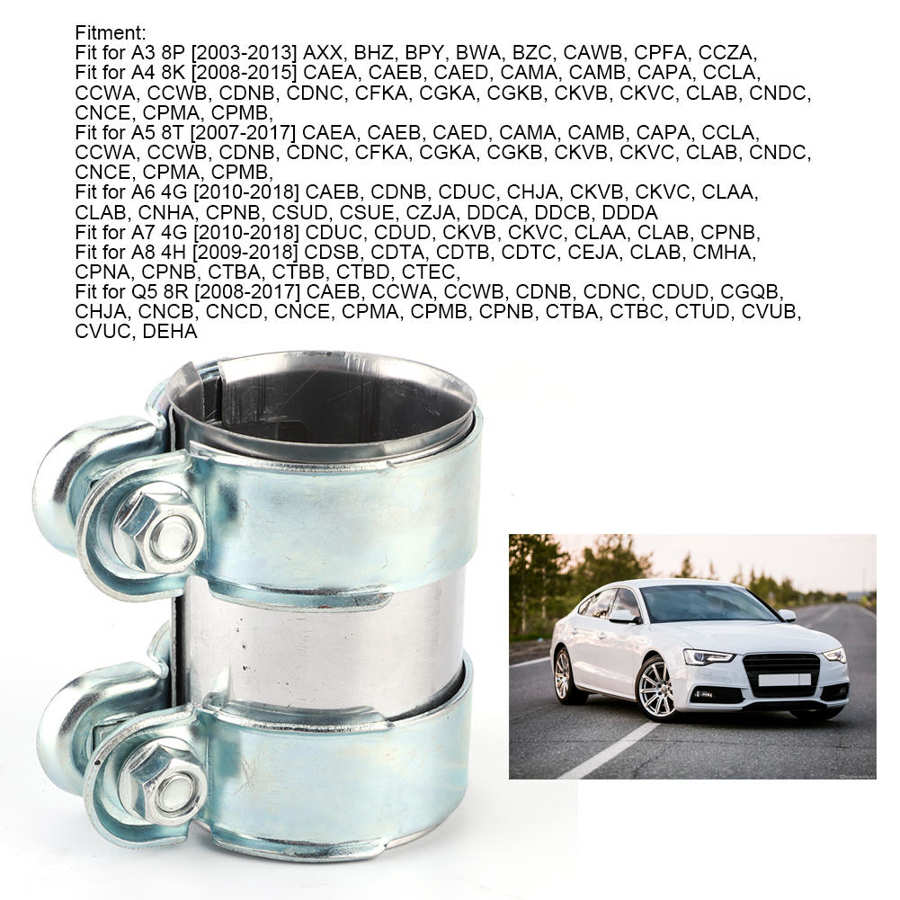 60 x 95mm Car Exhaust Pipe Clamp Connector 1K0253141P, 1K0253141D, 1K0253141J 12793501 Fit for A3 A4 A5 A6 A7 A8 Car Accessories