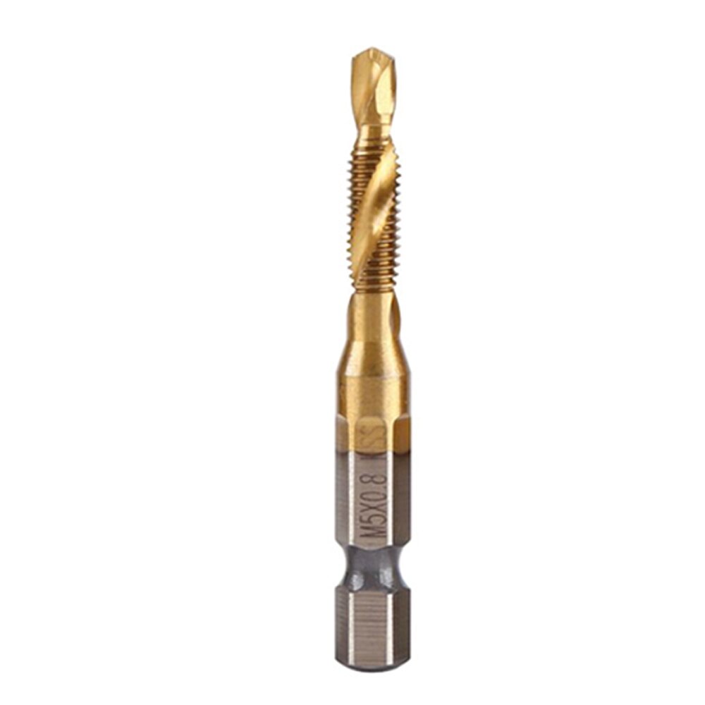 1pc Thread M3 M4 M5 M6 M8 M10 Screw Tap Drill Bits Hss Taps Countersink Deburr Metric High Speed Steel 1/4 IN Quick Change Hex: Copper  M5x0.8