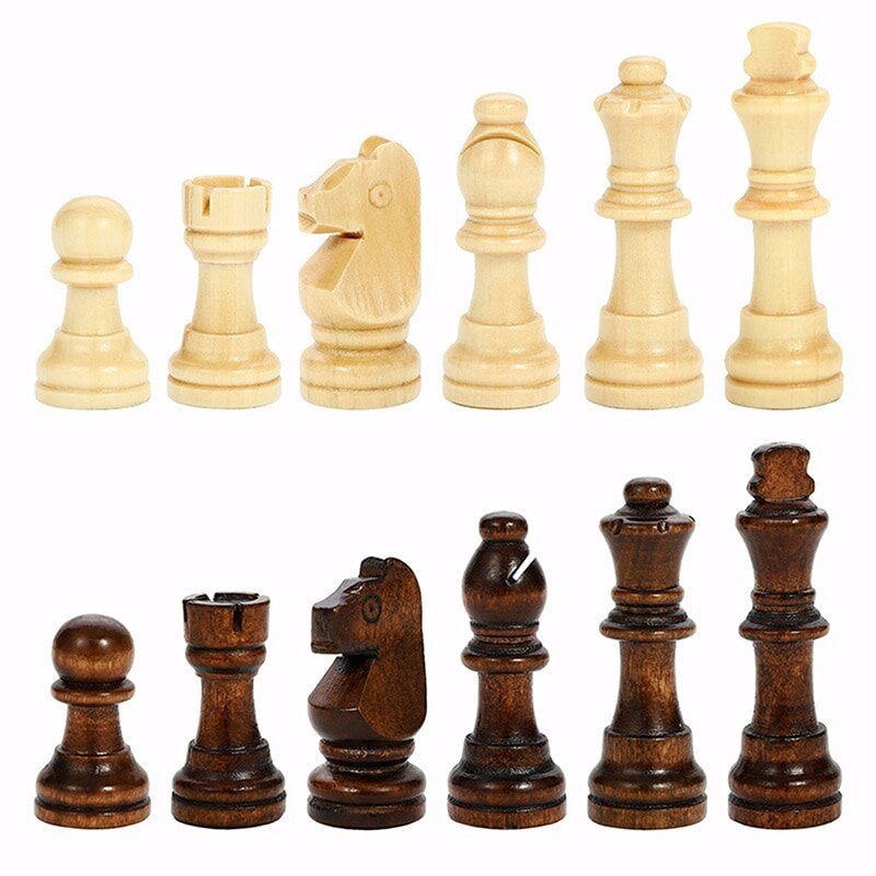 Large Magnetic Wooden Folding Chess Set Felted Game Board 29/34/39cm Interior Storage Adult Kids Family Game Chess Board